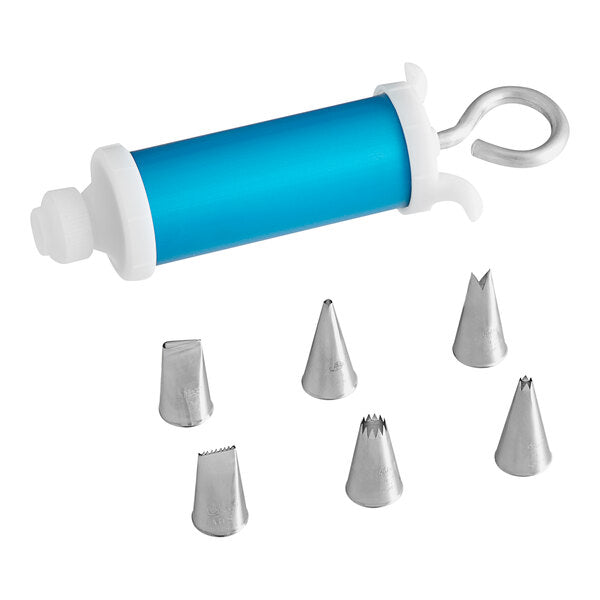 Decorating Syringe Set with 6 Stainless Steel Piping Tips