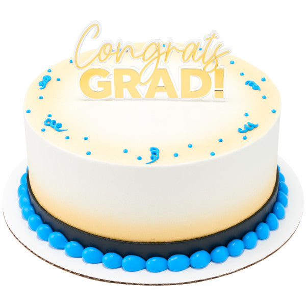 Congrats Grad Gold Vertical Layon
