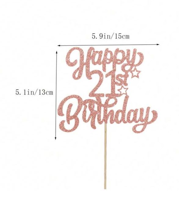 Happy 21st Birthday Cake Topper