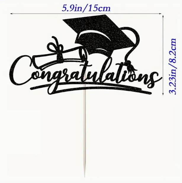 "Congratulations" Graduation Cake Topper