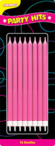 Party Shape Candles- Pink W/Holders
