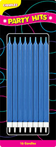 Party Shape Candles- Blue W/Holders