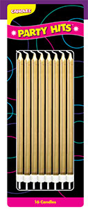 Party Shape Candles - Gold w/ Holders