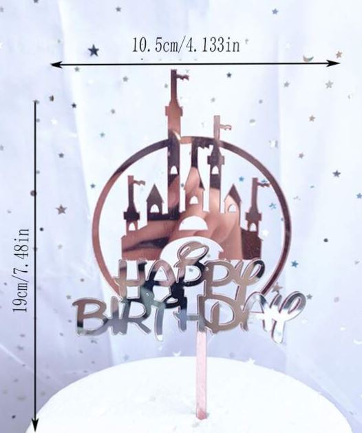Castle Happy Birthday Acrylic Cake Topper