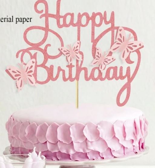 Happy Birthday Butterfly Paper Cake Topper