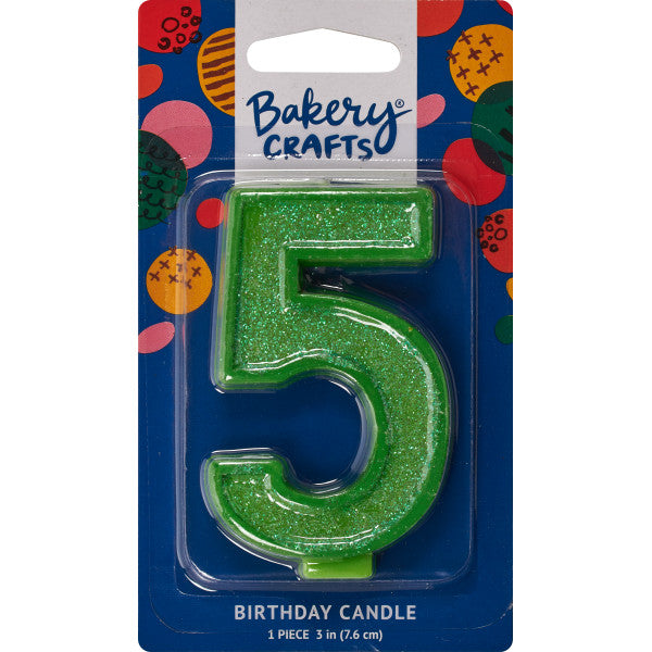 5 Glitter Numeral Candles