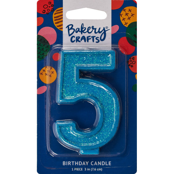 5 Glitter Numeral Candles