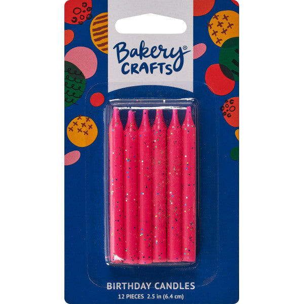 Pink Glitter Smooth & Spiral Candles