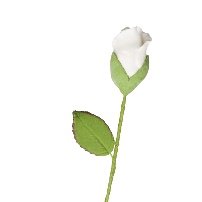 3" Rosebud on Stem w/ Leaves