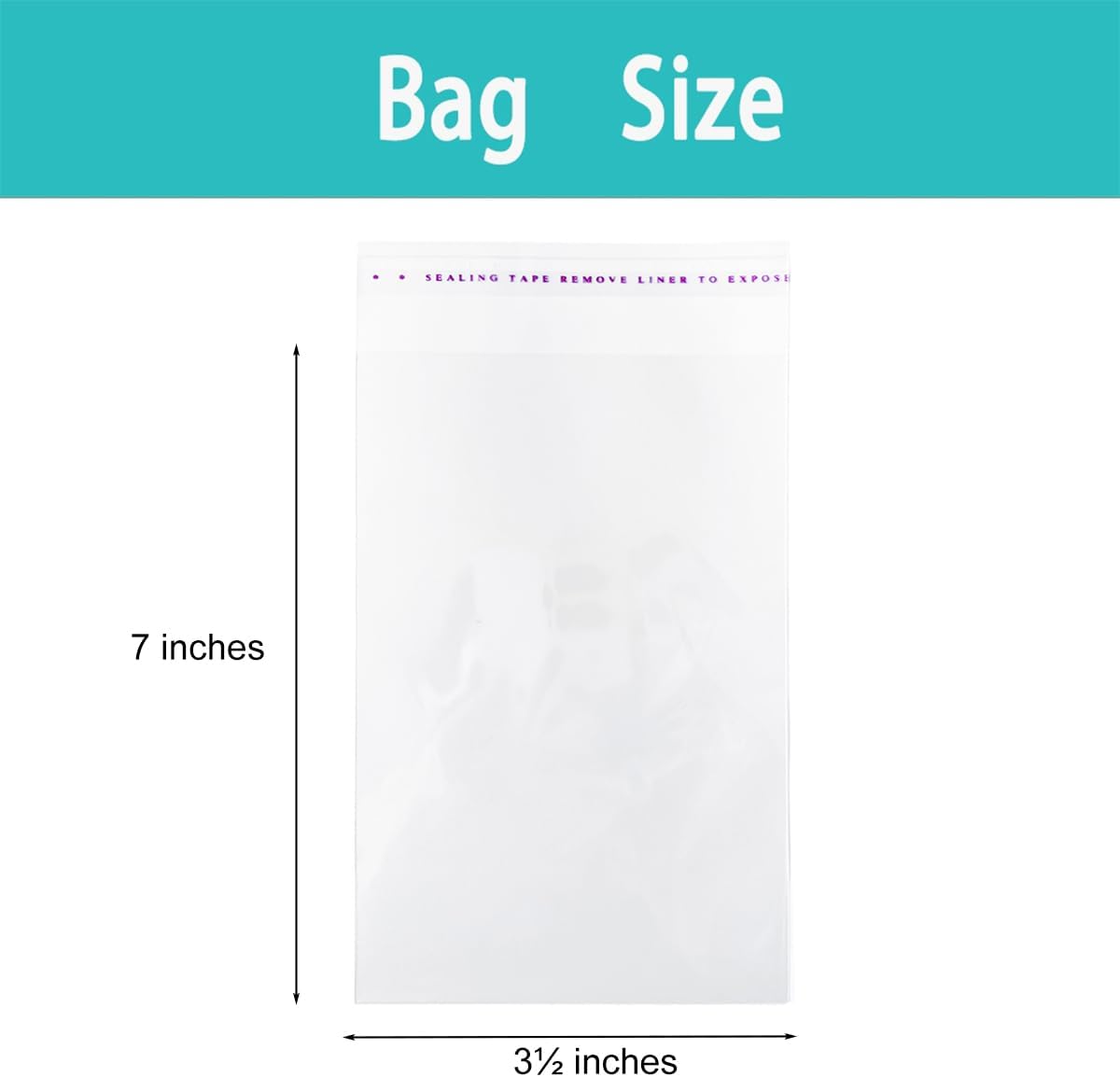 Self Sealing Cellophane Bags - 7" x 3.5" inches