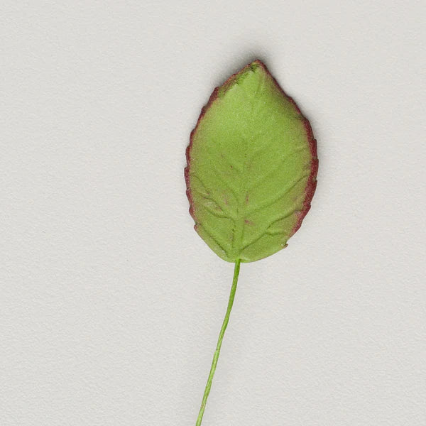 1.25" Rose Leaves - Small - Green w/ Wire