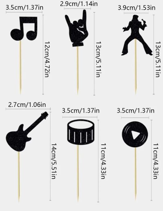 Creative Gesture & Musical Note Shaped Paper Cupcake Topper