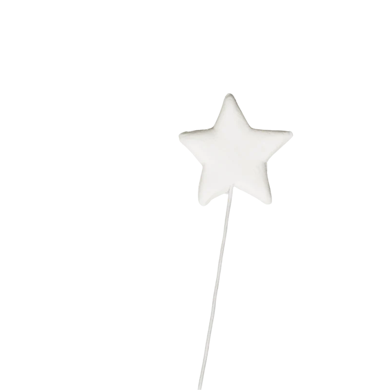 1-1/8" Stars on Wire - Medium - White