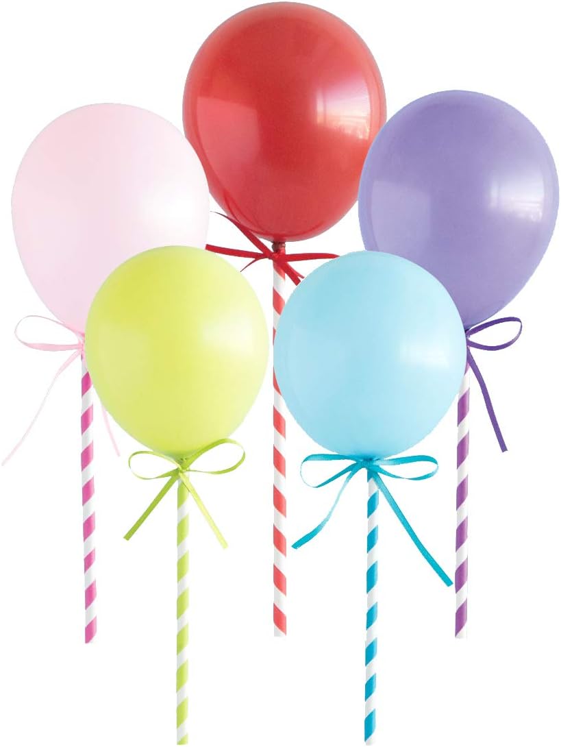 Vibrant Assorted Colors Mini Balloon Stick Cake Toppers