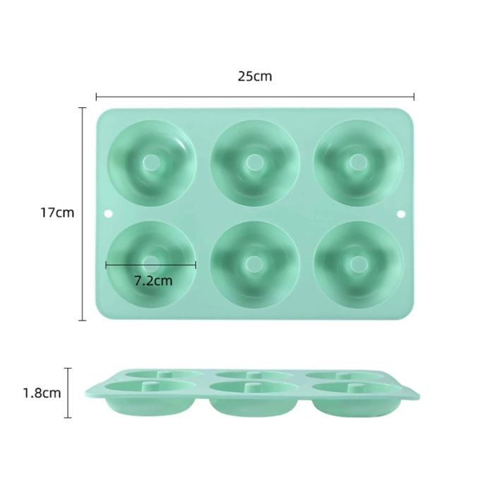 Non Stick - 6 Cavity Donut Pan Silicone Mold