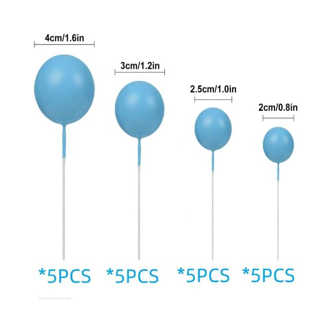 20 Pcs Balls - Dark Blue Cake Topper