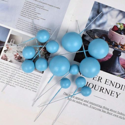 20 Pcs Balls - Dark Blue Cake Topper