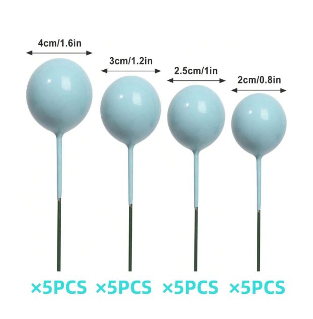 20 Pcs Balls - Blue Cake Topper