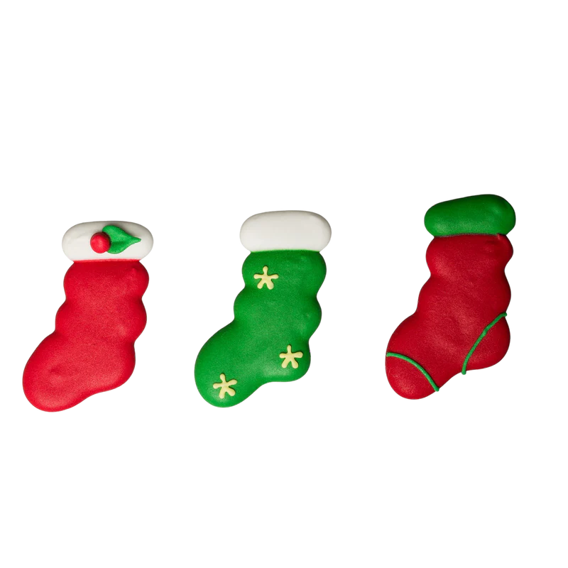 2" Royal Icing Christmas Stockings - Assorted