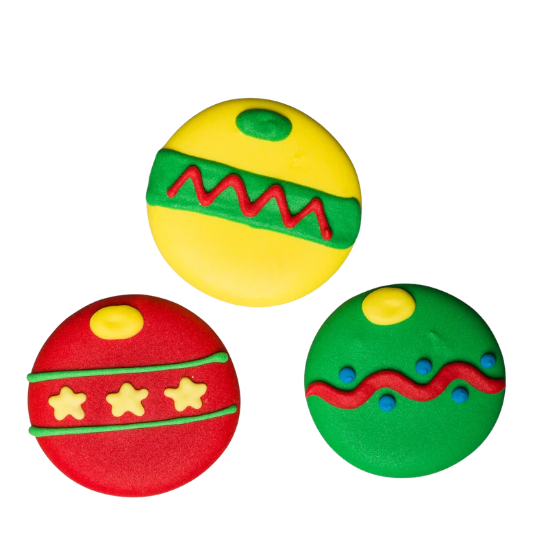2" Royal Icing Christmas Ornaments - Assorted