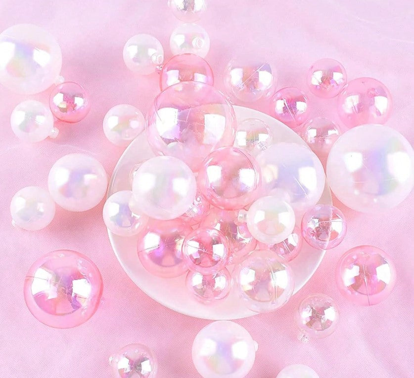 6pcs Pink Translucent Plastic Ball