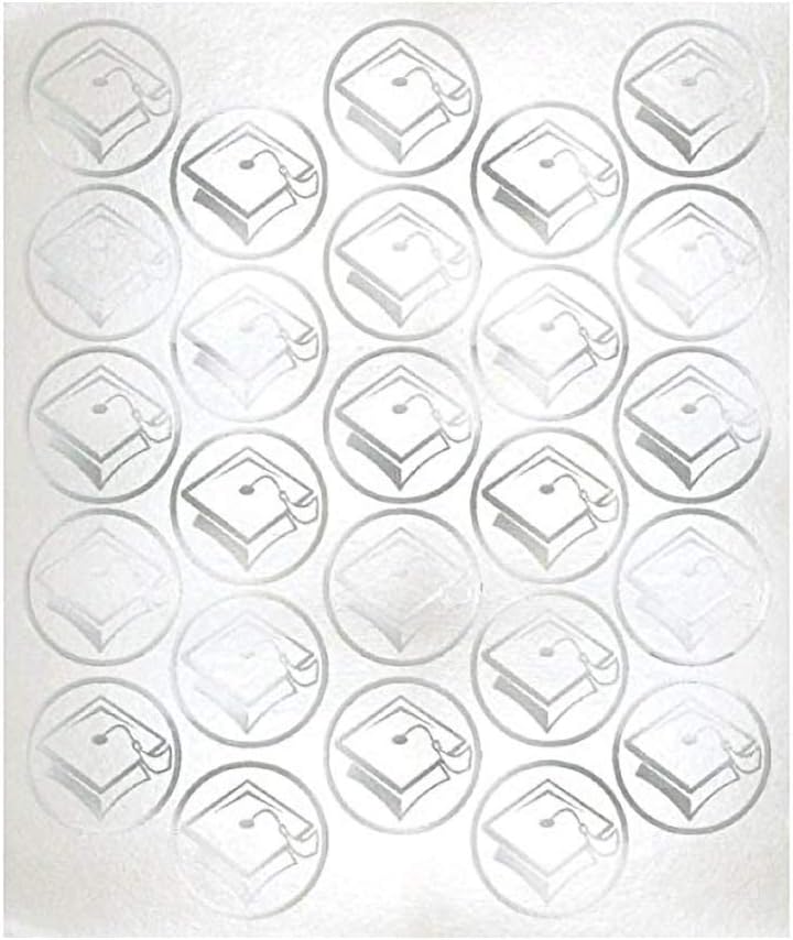Grad Metallic Silver Graduation Sticker Seals