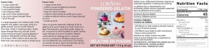 Gelatin, (250 bloom) 4oz