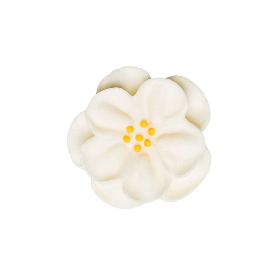 1.5" Royal Icing Dainty Bess Rose - White
