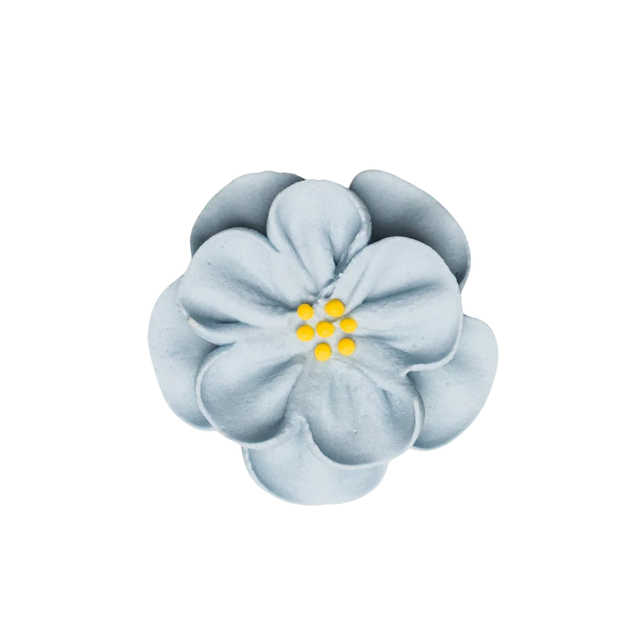 1.5" Royal Icing Dainty Bess Rose - Pastel Blue