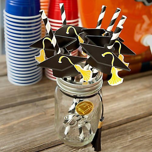 Unique Graduation Straws With Grad Caps
