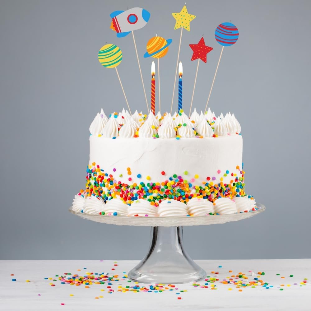 Multicolor Blast Off Birthday Candle Mix
