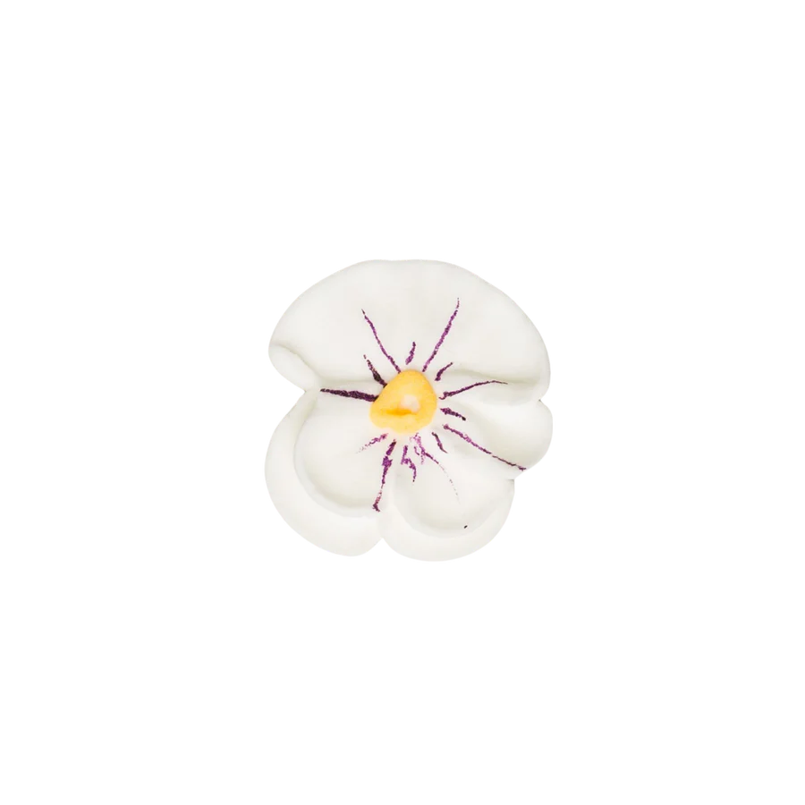 1" Royal Icing Pansy - White