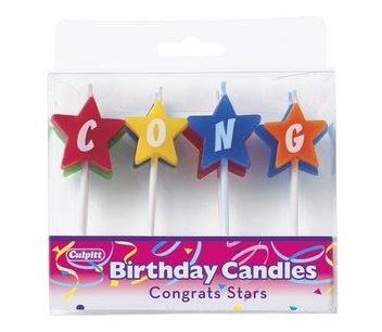 8 Congrats Stars Candles