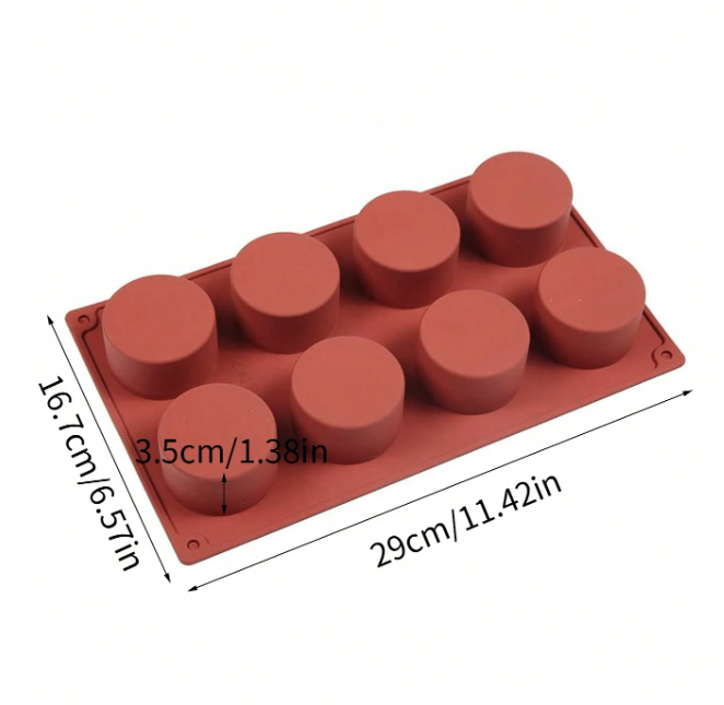 8 Cavity Cylindrical Silicone Mold