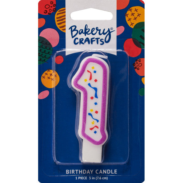 1 Party Purple Numeral Candles