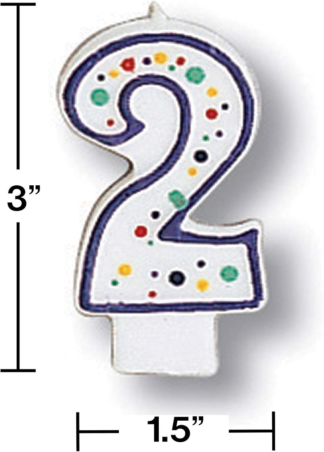 Polka Dot "2" Candle