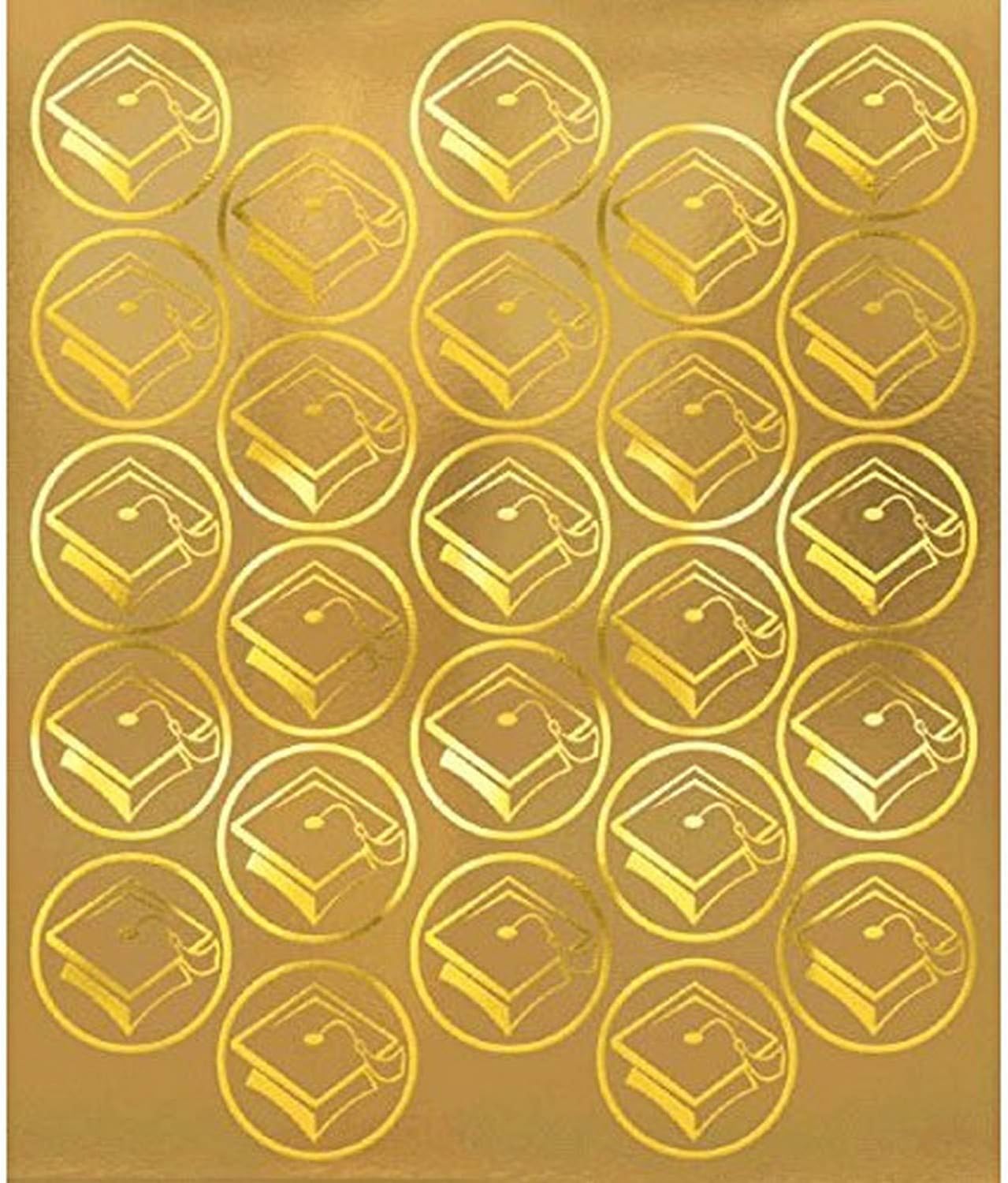 Grad Metallic Gold Graduation Sticker Seals