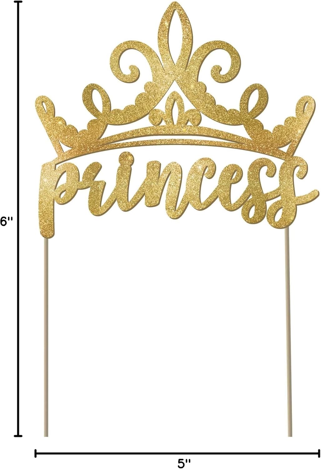 Disney Princess Gold Glitter Cake Pick