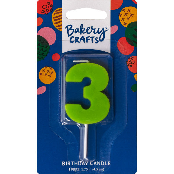 3 Mini Block Numeral Candles