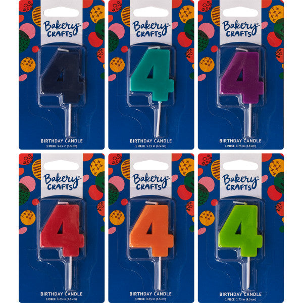 4 Mini Block Numeral Candles