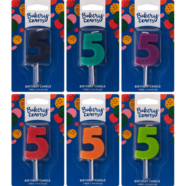 5 Mini Block Numeral Candles