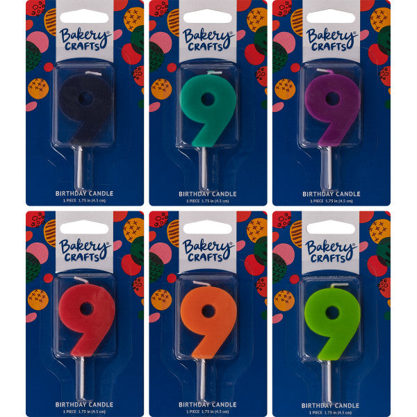 9 Mini Block Numeral Candles