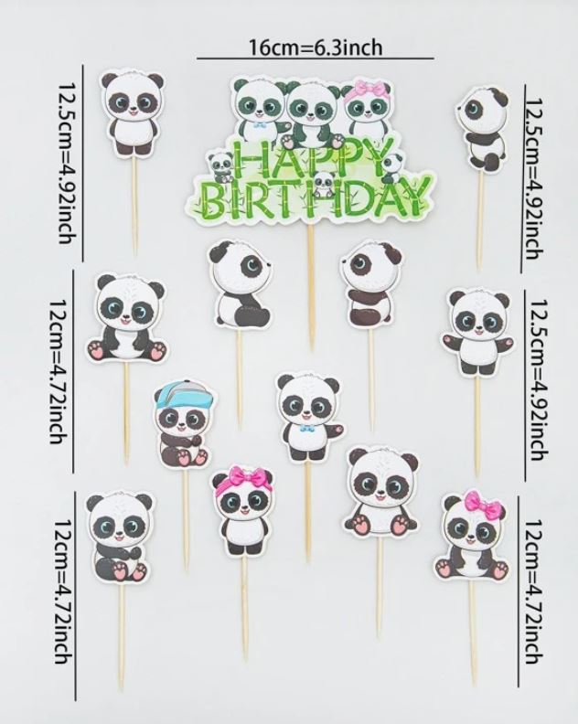 Panda Design Cake Topper