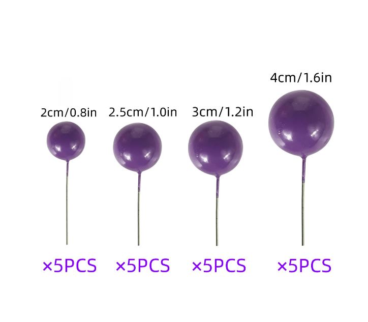 20pcs Mixed Size Purple Foam Balls