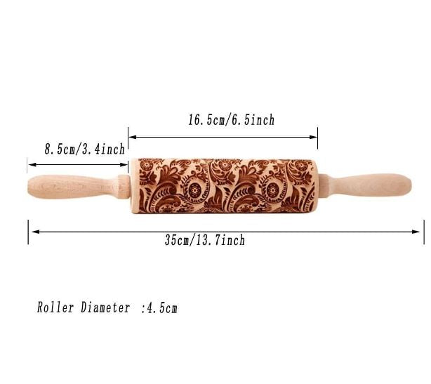 Flower Detail Rolling Pin