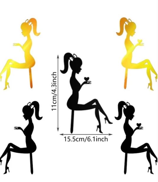 Acrylic Cake Topper High Heels Lady Elegant Girl Cake Topper