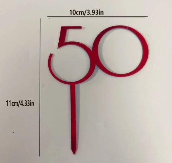 Number 50 Birthday Party Anniversary Cake Topper