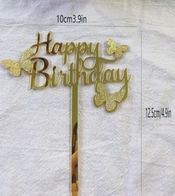 Modern Butterfly & Slogan Design Cake Topper