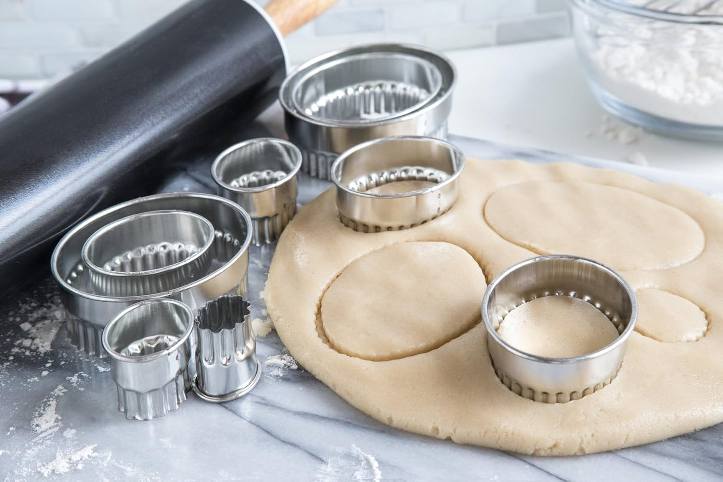 Plain and Crinkled Oval Cookie Cutters Set - 9 piece