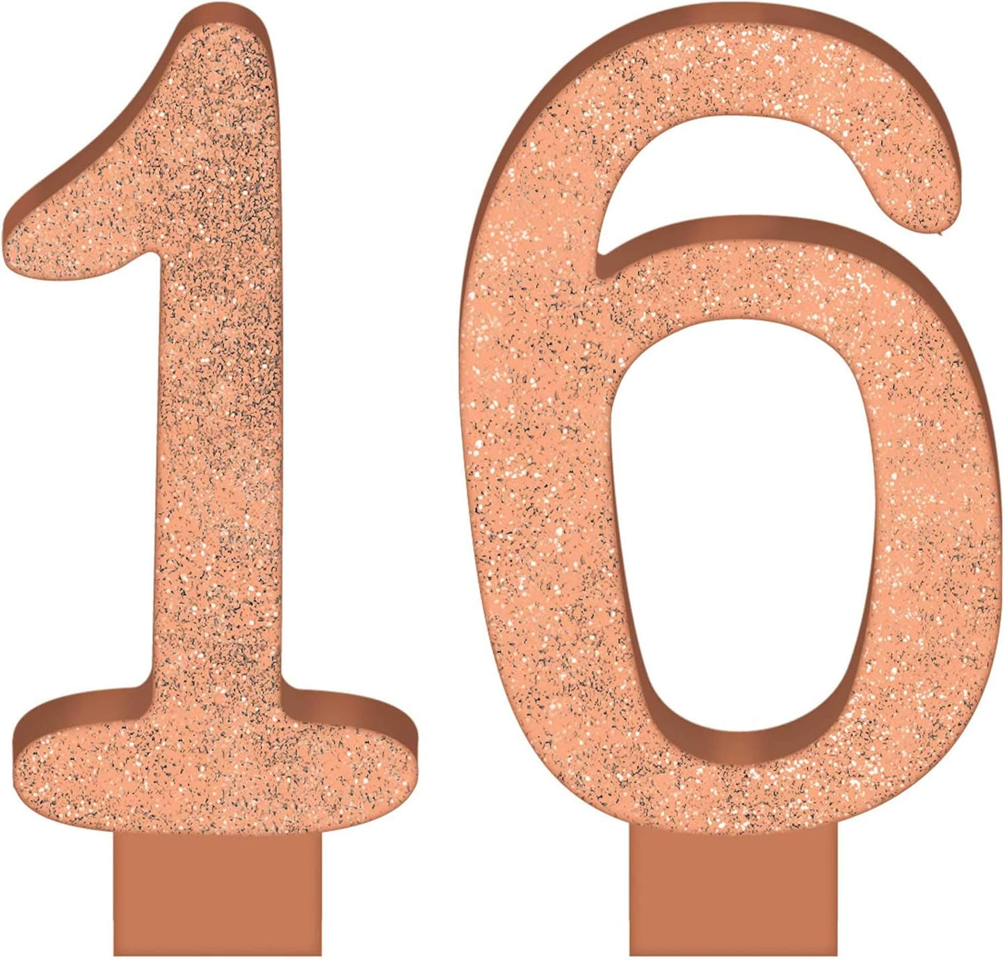 Blush Sixteen Glitter Numeral Candle